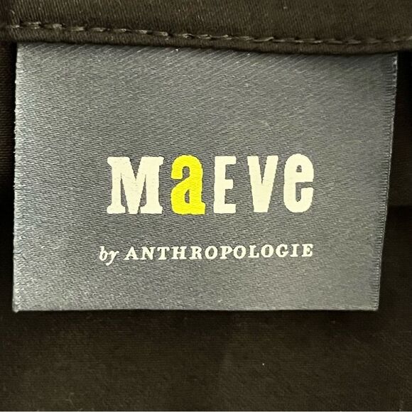 Maeve by Anthropologie Black Flounced Midi Skirt Size 14 Cotton Classic Cut - Picture 7 of 8